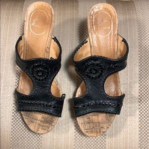Jack Rogers wedge sandals black size 8.5